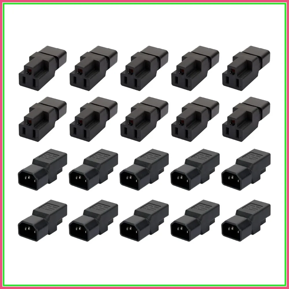20 Pack IEC320 C14 Male to Nema 5-15R PDU USA UPS Extension Power Plug Adapter
20 Pack IEC320 C14 Male to Nema 5-15R PDU USA UPS Extension Power Plug Adapter