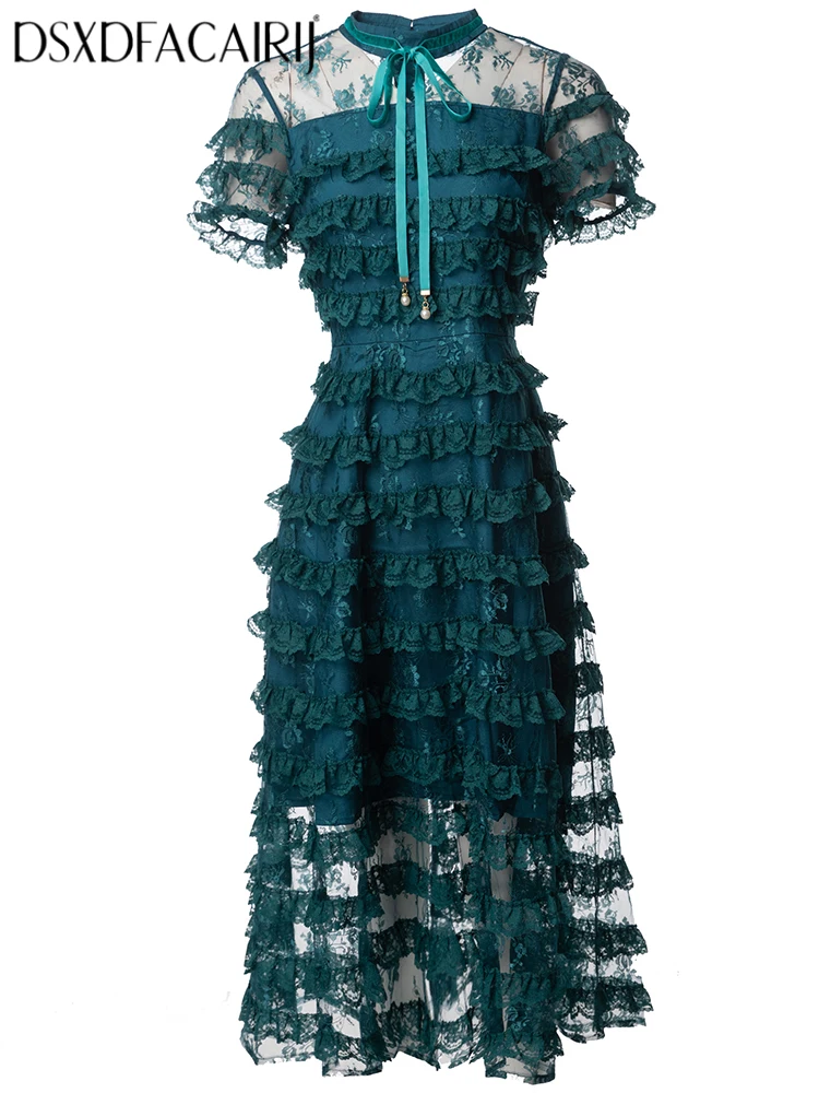 DSXDFACAIRIJ Vintage Lace Dresses for Women O-Neck Short Sleeve Ruffles Fashion Summer Female Clothing
DSXDFACAIRIJ Vintage Lace Dresses for Women O-Neck Short Sleeve Ruffles Fashion Summer Female Clothing