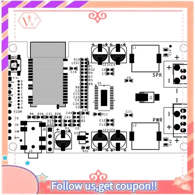 Upgraded 2X Bluetooth 5.0 Amplifier Board TWS AUX 20W/30W Serial Port To Change Name Mono Stereo Module Amplificador(No Call)
Upgraded 2X Bluetooth 5.0 Amplifier Board TWS AUX 20W/30W Serial Port To Change Name Mono Stereo Module Amplificador(No Call)