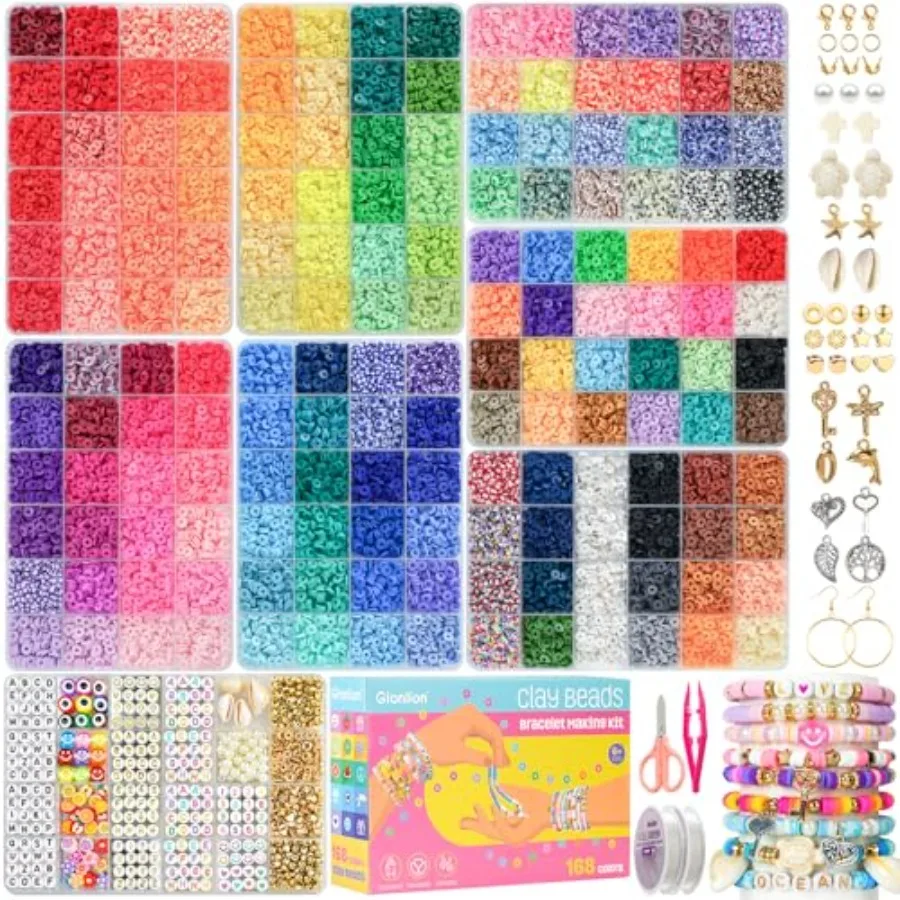 30, 000 Pcs Clay Beads Bracelet Making Kit, 168 Colors 8 Boxes Flat Preppy Beads for Friendship Bracelets, Jewelry Kit with Pen
30, 000 Pcs Clay Beads Bracelet Making Kit, 168 Colors 8 Boxes Flat Preppy Beads for Friendship Bracelets, Jewelry Kit with Pen