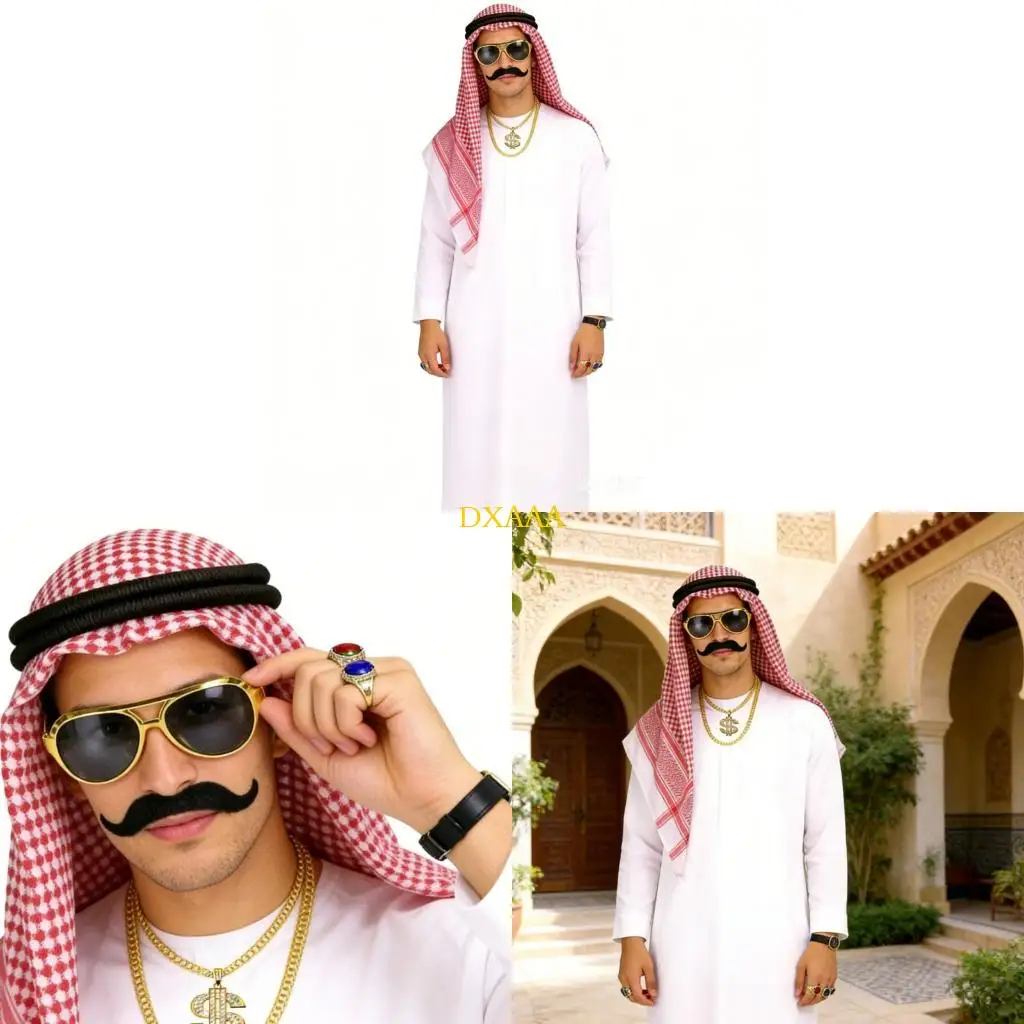 DXAA Easy Storage Arabian Mens Head Scarf Cultural Costume Accessory Set For Event
DXAA Easy Storage Arabian Mens Head Scarf Cultural Costume Accessory Set For Event