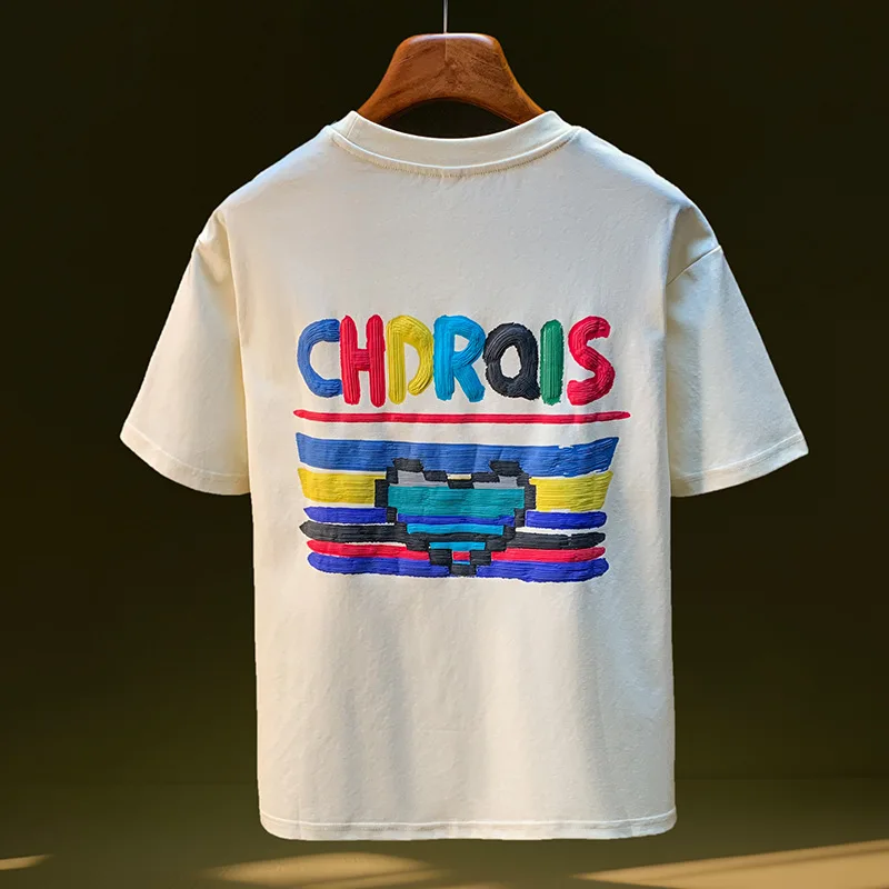 2025 Summer T-shirt Men's Trendy Hand drawn Illustration Round Neck Loose Casual Clothing Personalized Printed Short Sleeve Top
2025 Summer T-shirt Men's Trendy Hand drawn Illustration Round Neck Loose Casual Clothing Personalized Printed Short Sleeve Top