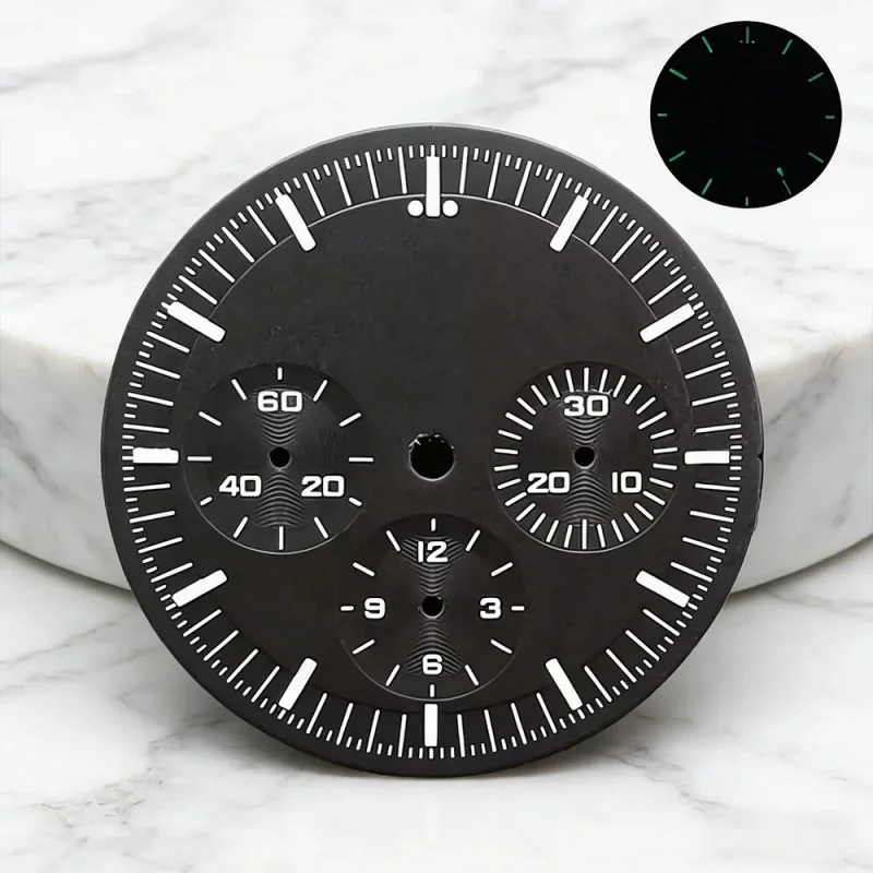 Speedmaster dial 32.5mm C3 Luminous suitable for VK63 quartz movement replacement chronometer watch spare parts
Speedmaster dial 32.5mm C3 Luminous suitable for VK63 quartz movement replacement chronometer watch spare parts