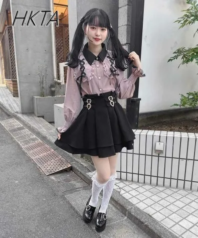 Japanese Rojita Skirt Women 2025 Spring New Love Mine Series Sweet High Waist Thin Double Layer Ruffle Edge Short Black Skirts
Japanese Rojita Skirt Women 2025 Spring New Love Mine Series Sweet High Waist Thin Double Layer Ruffle Edge Short Black Skirts