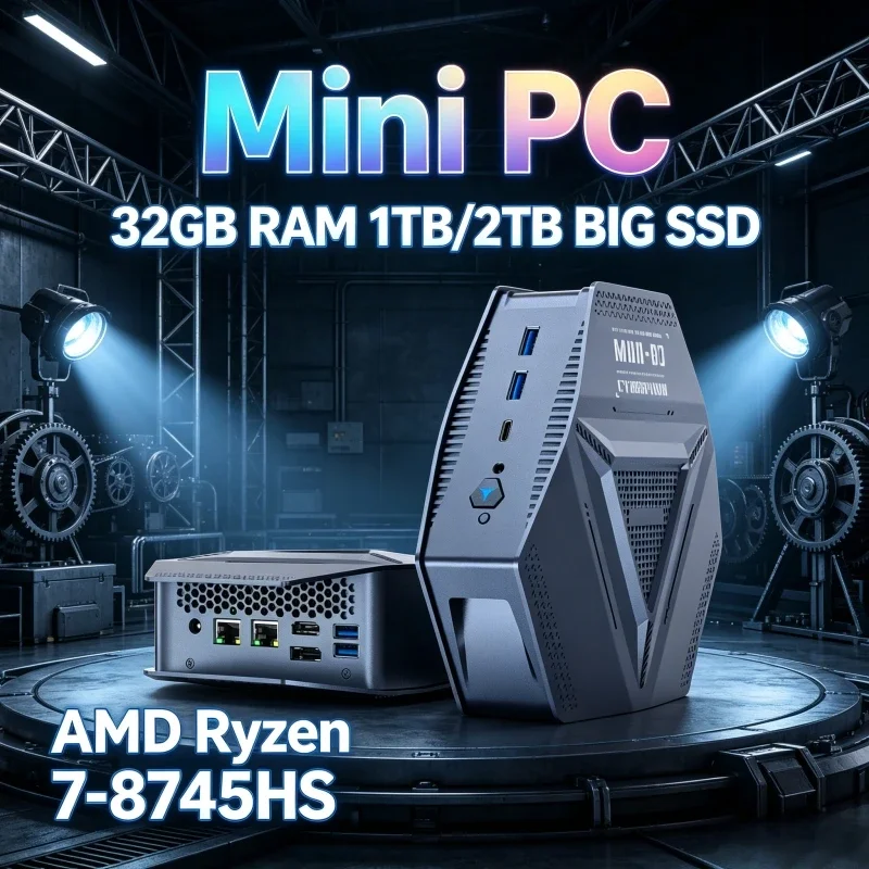 AMD 8 Core AMD R7 8745HS Barebone NAS Mini Server Dual 2.5G Ethernet Dual M.2 NVMe DDR5 Type-C Large File Storage Device
AMD 8 Core AMD R7 8745HS Barebone NAS Mini Server Dual 2.5G Ethernet Dual M.2 NVMe DDR5 Type-C Large File Storage Device