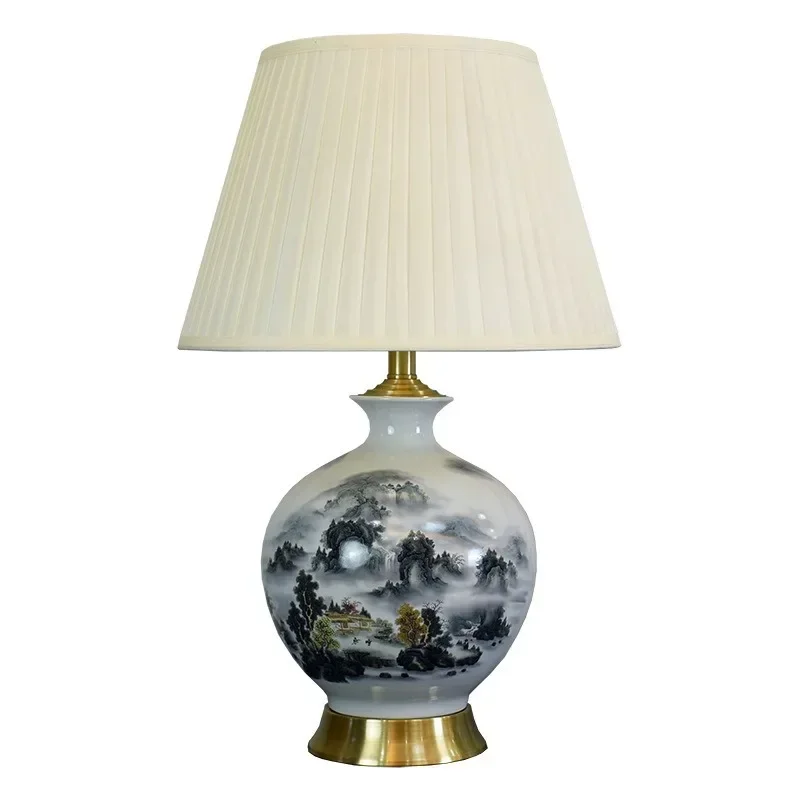 High-grade ceramic table lamp light luxury atmosphere retro living room full copper decorative lamp bedroom bedside lamp
High-grade ceramic table lamp light luxury atmosphere retro living room full copper decorative lamp bedroom bedside lamp