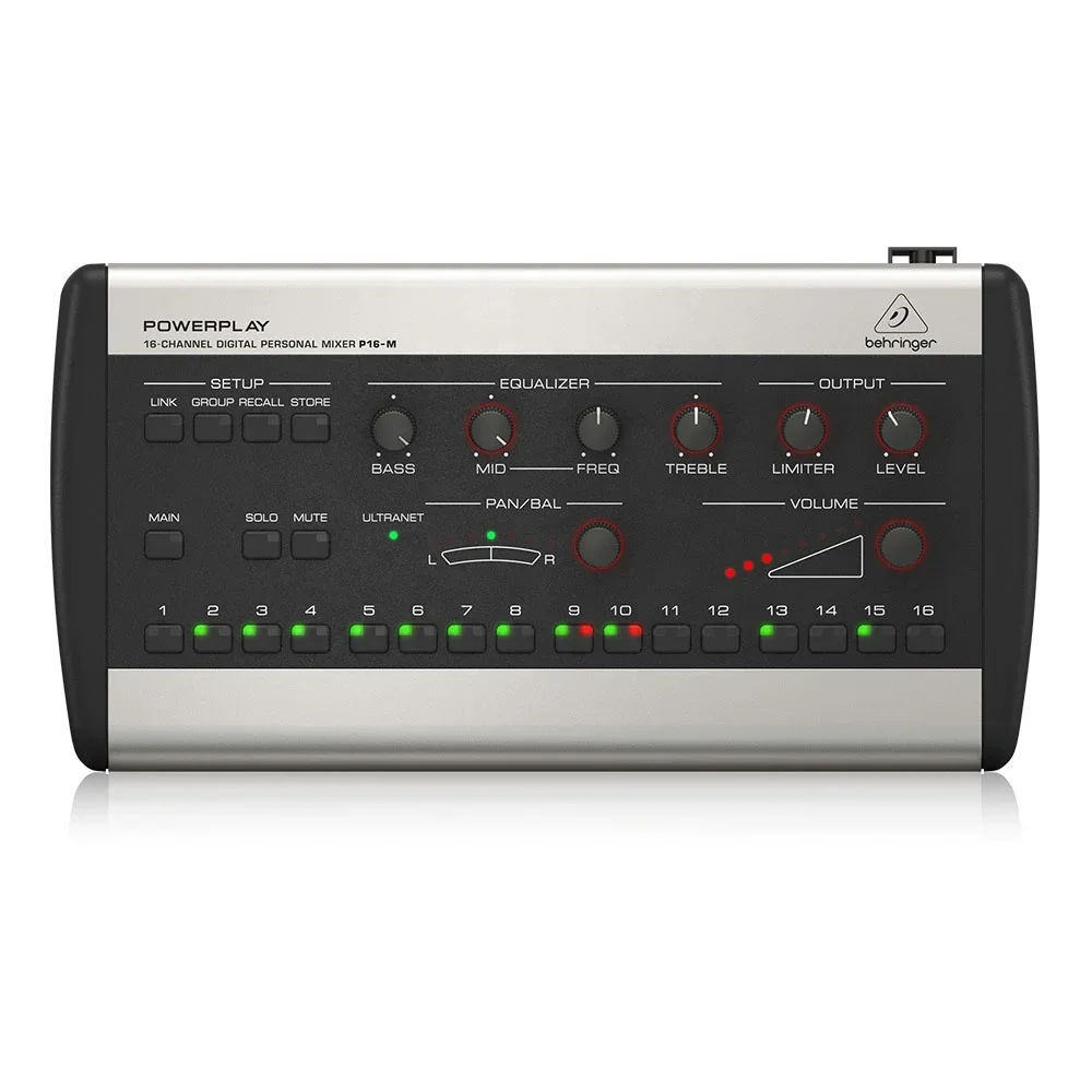 Behringer P16-M Персональная система мониторинга диапазона микшера 16-канальный микшер Контроллер возврата ушей Дистрибьютор
Behringer P16-M Персональная система мониторинга диапазона микшера 16-канальный микшер Контроллер возврата ушей Дистрибьютор