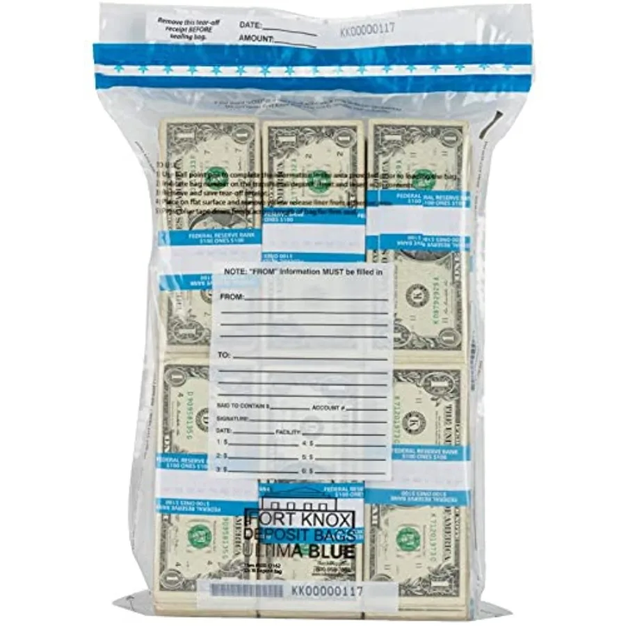 Ultima Blue Dual Pocket Clear Deposit Bags 12W x 16H Pack of 100 Transit Transfer Valuables Tamper Evident Tape Captive Flap Cl
Ultima Blue Dual Pocket Clear Deposit Bags 12W x 16H Pack of 100 Transit Transfer Valuables Tamper Evident Tape Captive Flap Cl