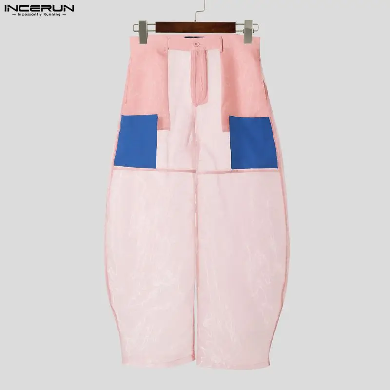 INCERUN Men's Pants Mesh Patchwork Color-block Button See Through Trousers For Man Streetwear Loose Joggers 2026 Wide Leg Pants
INCERUN Men's Pants Mesh Patchwork Color-block Button See Through Trousers For Man Streetwear Loose Joggers 2026 Wide Leg Pants