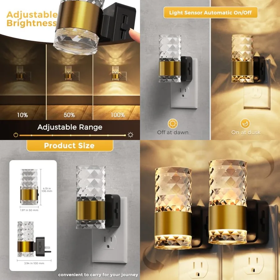 Night Light, Modern Night Lights Plug into Wall, 3000K Soft Warm 0-00LM Adjustable Nightlights, Automatic Nightlights Plug in w
Night Light, Modern Night Lights Plug into Wall, 3000K Soft Warm 0-00LM Adjustable Nightlights, Automatic Nightlights Plug in w