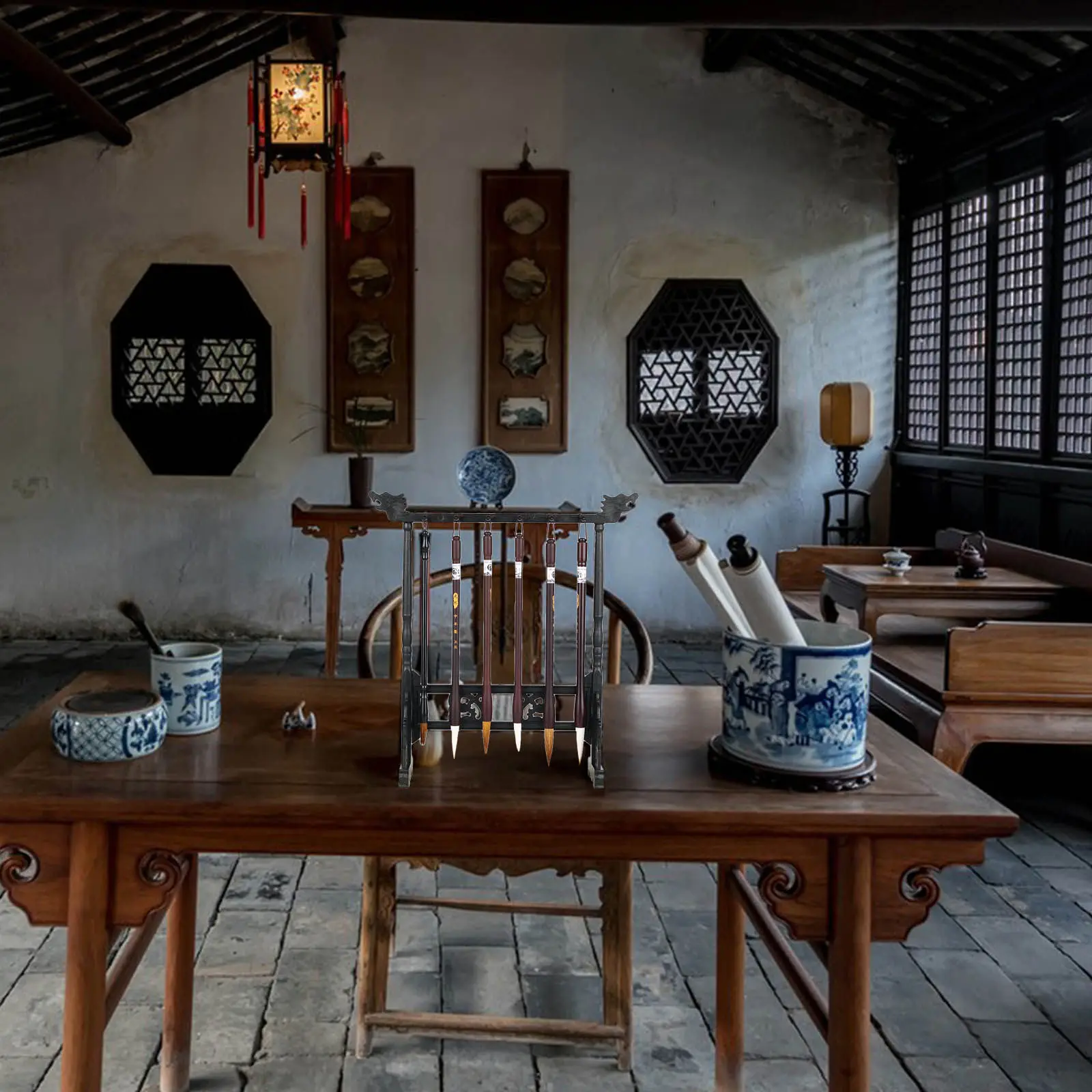 Креативный настольный декор: подставка для каллиграфических кистей из смолы, компактный и легкий держатель для китайских и японских каллиграфических ручек, органайзер
Креативный настольный декор: подставка для каллиграфических кистей из смолы, компактный и легкий держатель для китайских и японских каллиграфических ручек, органайзер