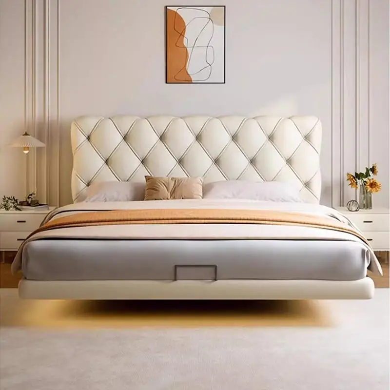 #Modern Simple Light Luxury Leather Suspended Bed Soft Package Cream Wind 1.8m High-end Master Bed With Storage
#Modern Simple Light Luxury Leather Suspended Bed Soft Package Cream Wind 1.8m High-end Master Bed With Storage