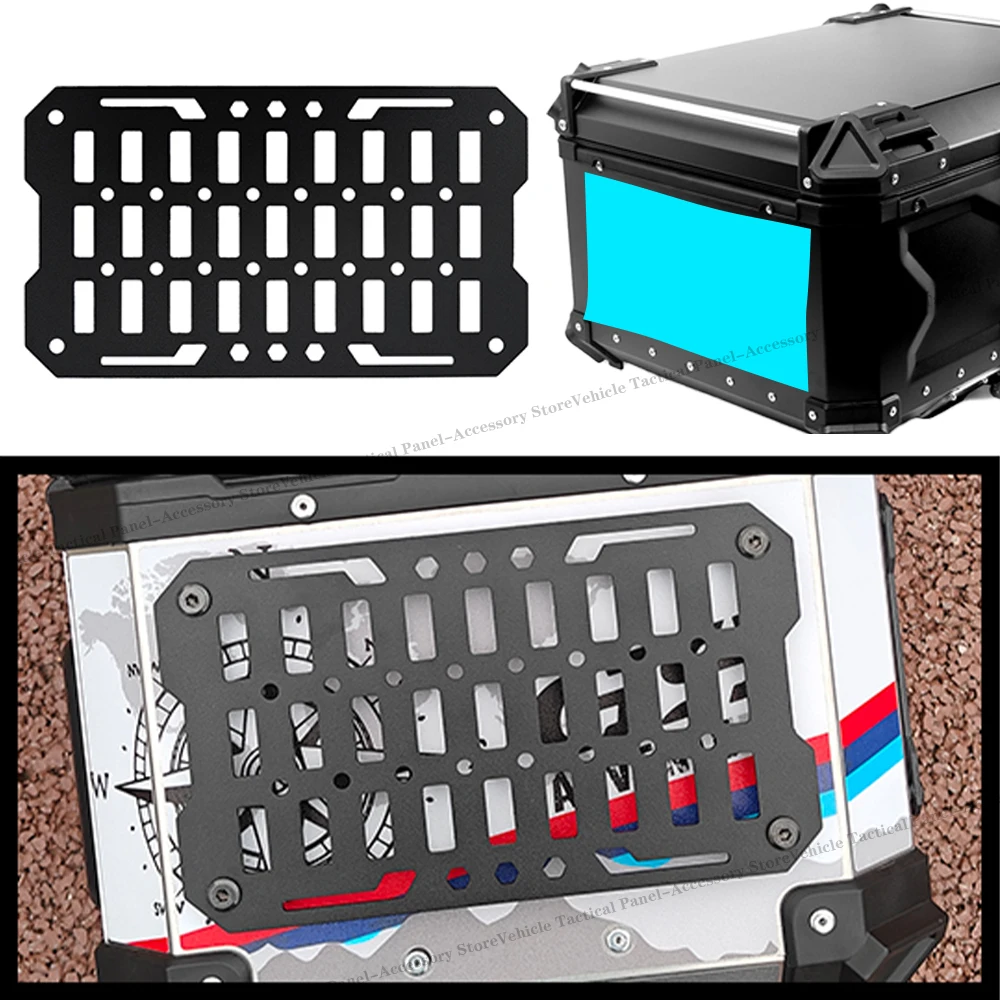 Motorcycle Top Case Molle Panel Stainless Stee Tactical Storage Box Universal Side Box Modular Organizer Quick-Mounting
Motorcycle Top Case Molle Panel Stainless Stee Tactical Storage Box Universal Side Box Modular Organizer Quick-Mounting