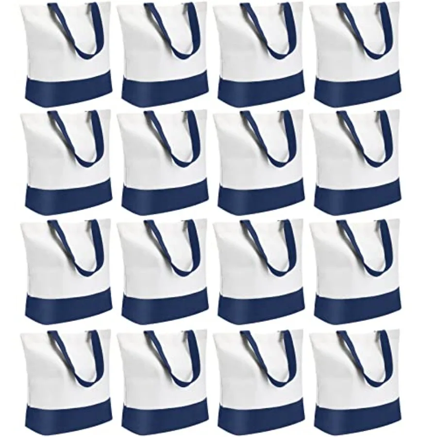 16 Pack Canvas Tote Bags Set - Large Cotton Tote with Handle for Women's Kitchen and Grocery Use - DIY Gift
16 Pack Canvas Tote Bags Set - Large Cotton Tote with Handle for Women's Kitchen and Grocery Use - DIY Gift