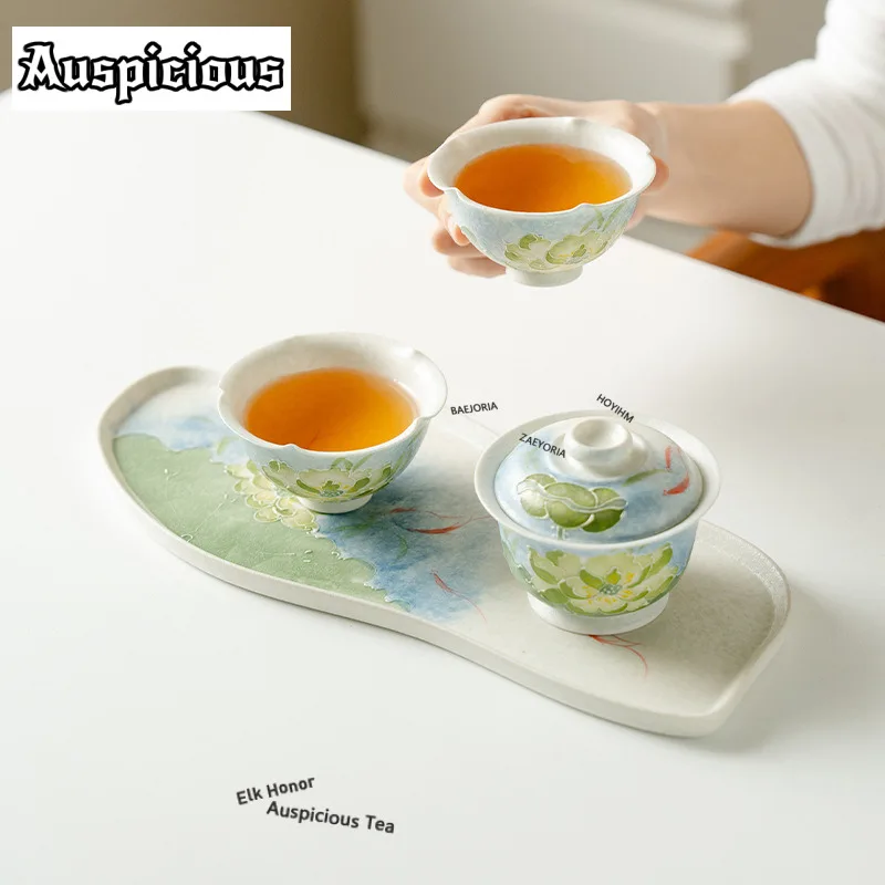 Lotus Edge Blue Wave Tea Set Complete Set Elegant Gaiwan Tea Ceremony Set Household Teapot and Tea Cup Set Teaware Ornaments
Lotus Edge Blue Wave Tea Set Complete Set Elegant Gaiwan Tea Ceremony Set Household Teapot and Tea Cup Set Teaware Ornaments