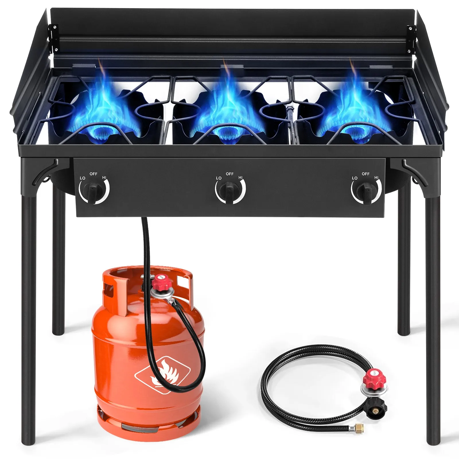 225,000 BTU Powerful Three Burner Camping Gas Propane Stove for Camping Parties
225,000 BTU Powerful Three Burner Camping Gas Propane Stove for Camping Parties