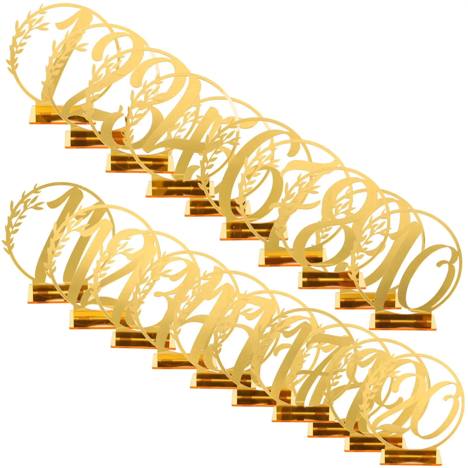 20 pcs Wedding Table Numbers For Wedding Number Set Acrylic Signs Holders Golden Base Banquet Decor Elegant for Party
20 pcs Wedding Table Numbers For Wedding Number Set Acrylic Signs Holders Golden Base Banquet Decor Elegant for Party