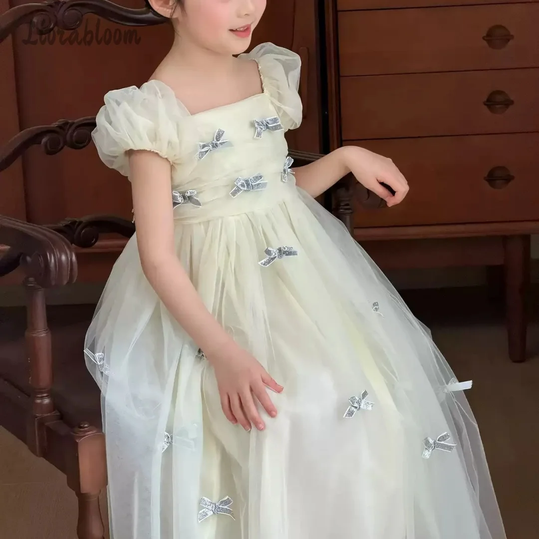 Elegant Tulle Girls' Formal Dress Full-Length Gown 3D Bow Embellishment Fairy Dress Wedding Party Attire Dress свадебное платье
Elegant Tulle Girls' Formal Dress Full-Length Gown 3D Bow Embellishment Fairy Dress Wedding Party Attire Dress свадебное платье