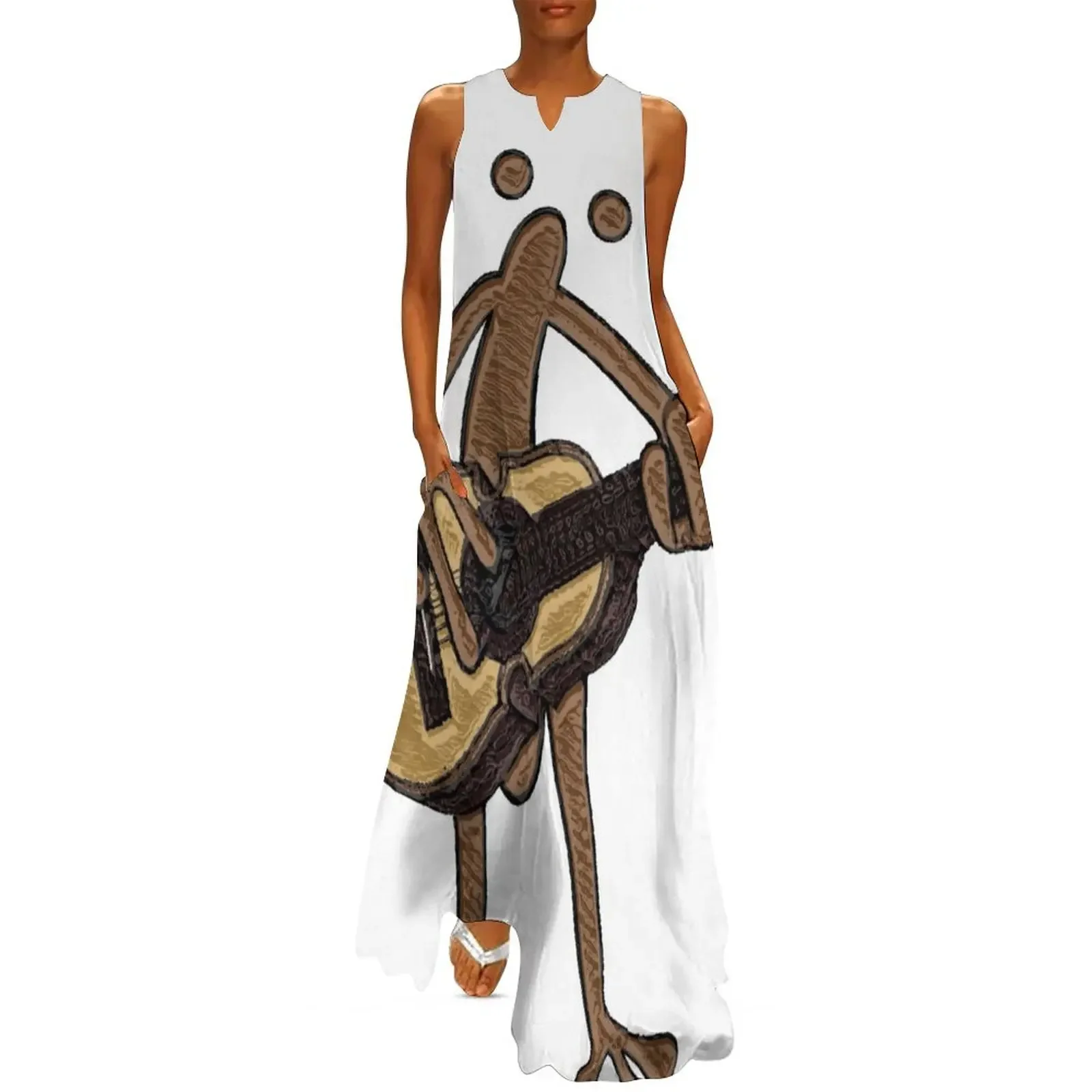 Coquí Taíno playing the Puerto Rican cuatro Long Dress woman dress dresses for women Dress
Coquí Taíno playing the Puerto Rican cuatro Long Dress woman dress dresses for women Dress