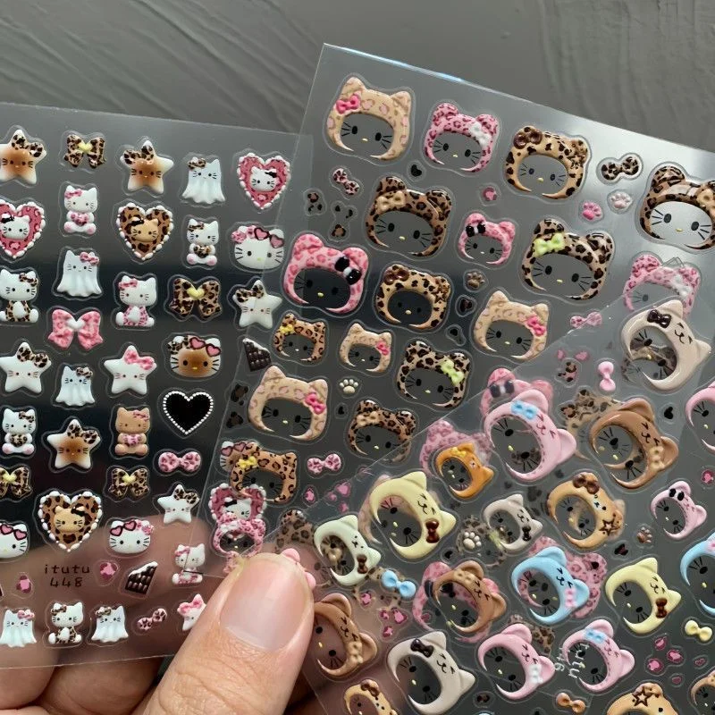 Sanrio Hello kitty Cute Leopard print Cartoon head cover Nail art stickers DIY nails Creative reward sticker Notebook decoration
Sanrio Hello kitty Cute Leopard print Cartoon head cover Nail art stickers DIY nails Creative reward sticker Notebook decoration