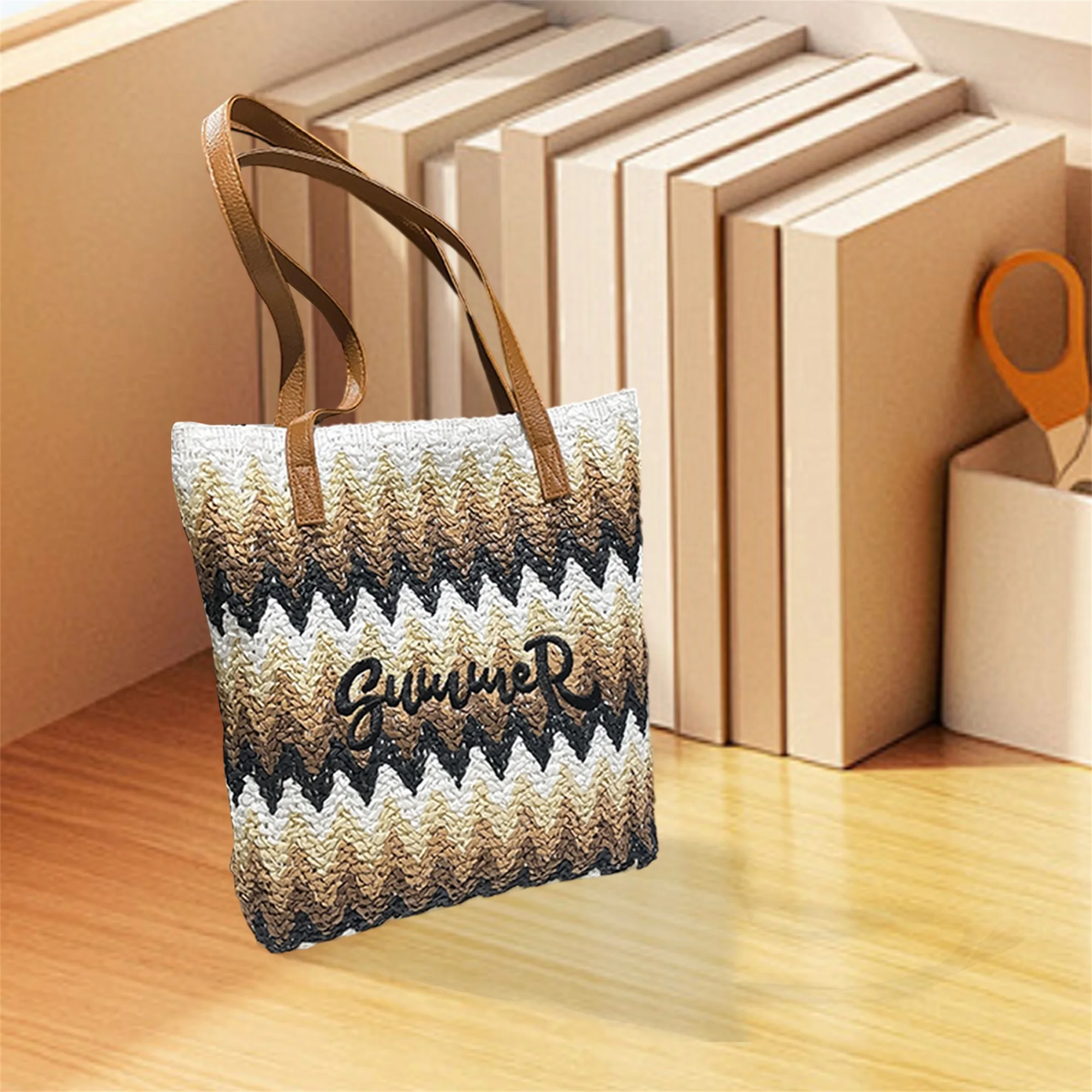 Stylish Women s Straw Tote Bag with Tropical Palm Leaf Print Large Beach Purse for Summer Vacation Lightweight Woven Shoulder
Stylish Women s Straw Tote Bag with Tropical Palm Leaf Print Large Beach Purse for Summer Vacation Lightweight Woven Shoulder