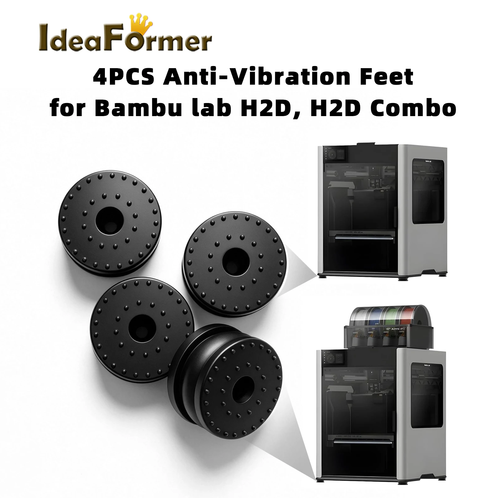 For Bambu Lab H2D 3D Printer Anti Vibration Feet Pad Anti-Slip Anti-Shock Dust-Proof Rubber Foot Pad For H2C 3D Printer Parts
For Bambu Lab H2D 3D Printer Anti Vibration Feet Pad Anti-Slip Anti-Shock Dust-Proof Rubber Foot Pad For H2C 3D Printer Parts