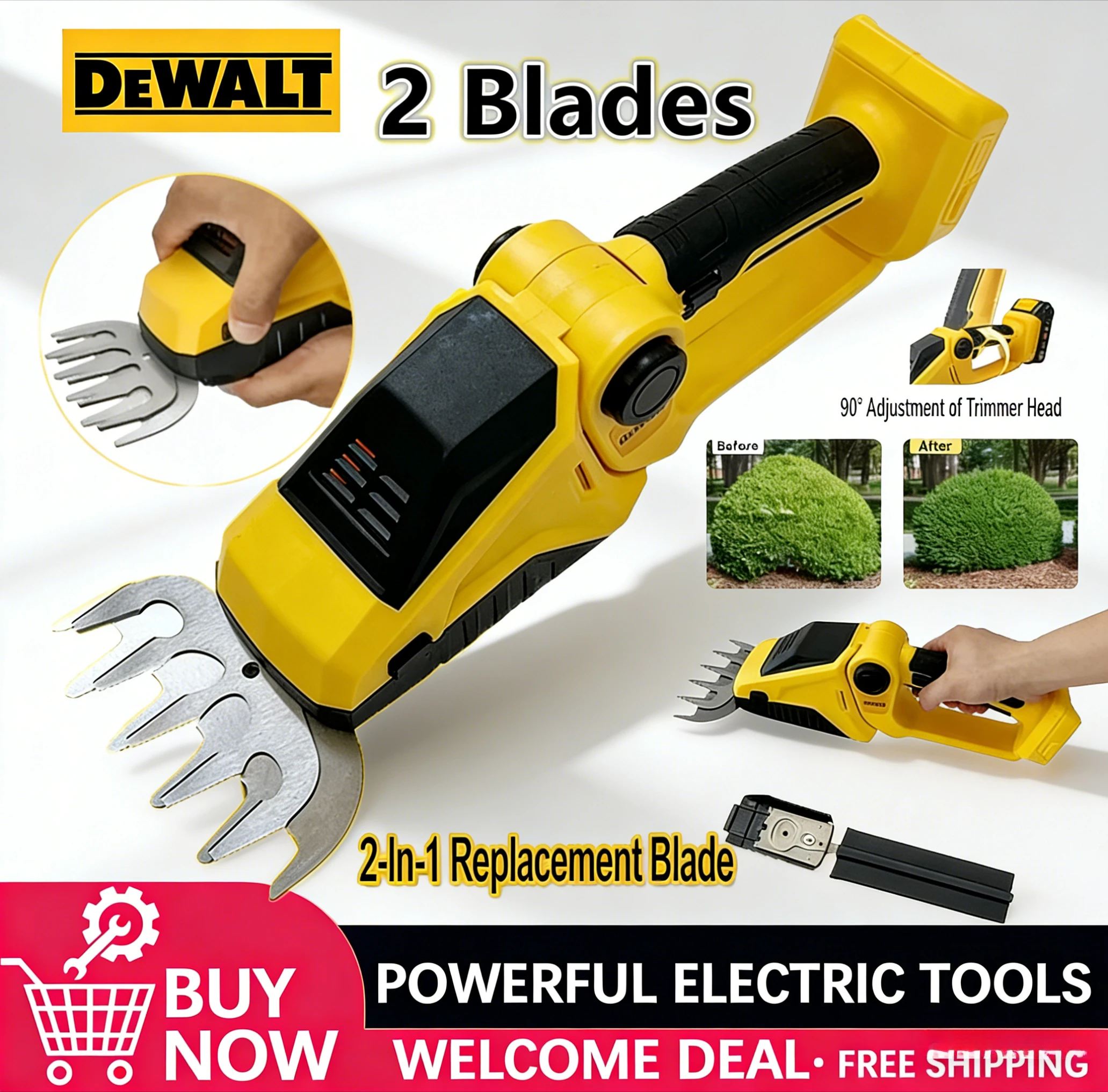 Dewalt Cordless Hedge Trimmer 2 in 1 Handheld Electric Hedge Trimmer Grass Shears Garden Tool
Dewalt Cordless Hedge Trimmer 2 in 1 Handheld Electric Hedge Trimmer Grass Shears Garden Tool