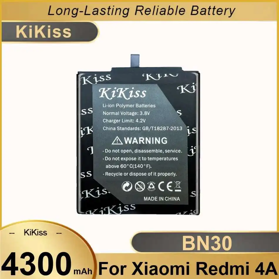 4300Mah BN30 Mobile Phone Battery For Xiaomi Redmi 4A Premium Replacement Long Lasting 
4300Mah BN30 Mobile Phone Battery For Xiaomi Redmi 4A Premium Replacement Long Lasting