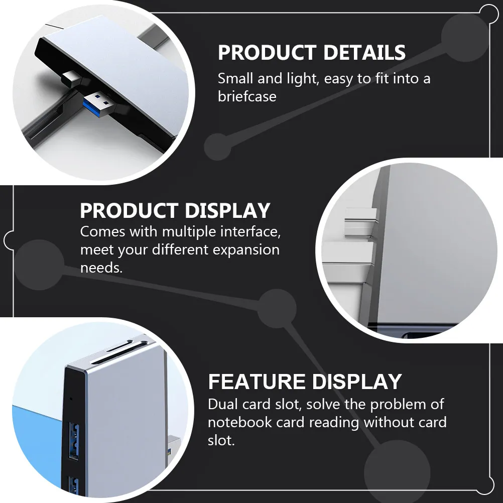 6-in-1 USB Hub Adapter for Laptop and Phone Portable Multifunction Data Hub with Dual Input Ports 4K Support Dual Card
6-in-1 USB Hub Adapter for Laptop and Phone Portable Multifunction Data Hub with Dual Input Ports 4K Support Dual Card