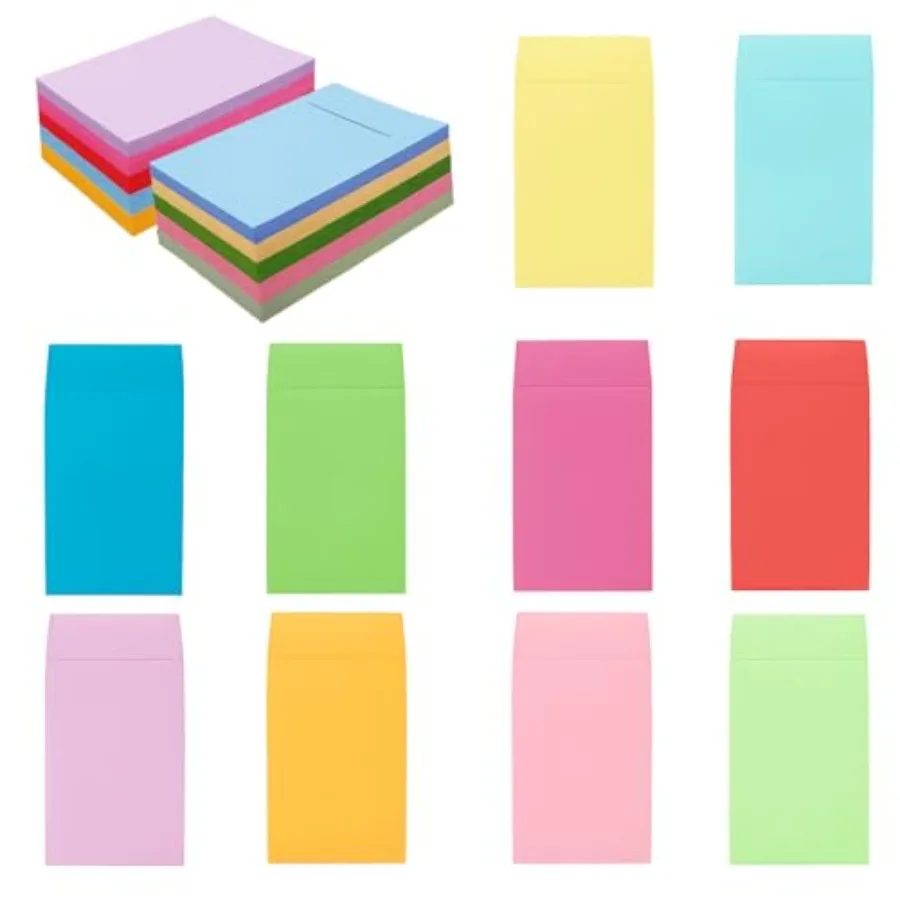 120-Pack 2.25×3.5 Inch Colorful Small Coin Envelopes, 10 Vibrant Colors, Mini Envelopes for Seeds, Small Items Storage, with Se
120-Pack 2.25×3.5 Inch Colorful Small Coin Envelopes, 10 Vibrant Colors, Mini Envelopes for Seeds, Small Items Storage, with Se