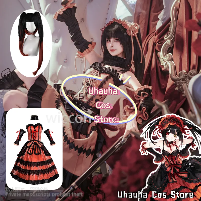 Tokisaki Kurumi Date A Live Косплей Аниме Готический Красный Черный Бархатный Торт Платье Лолита Парик Джирай Kei Девушки Cos Хэллоуин Индивидуальные
Tokisaki Kurumi Date A Live Косплей Аниме Готический Красный Черный Бархатный Торт Платье Лолита Парик Джирай Kei Девушки Cos Хэллоуин Индивидуальные