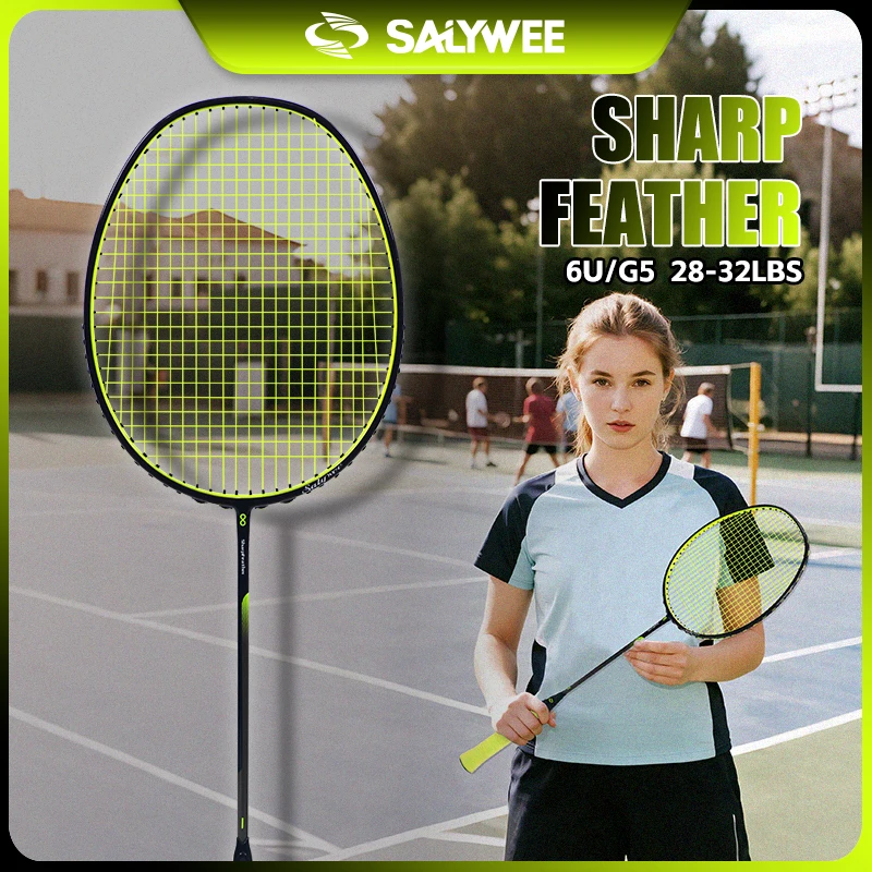 Sharp-Feather Badminton Racket, T700 Full Carbon, 6U 28-32lbs Pre-Strung, Dual-color Frame, Speed Cone Reduces Wind Resistance
Sharp-Feather Badminton Racket, T700 Full Carbon, 6U 28-32lbs Pre-Strung, Dual-color Frame, Speed Cone Reduces Wind Resistance