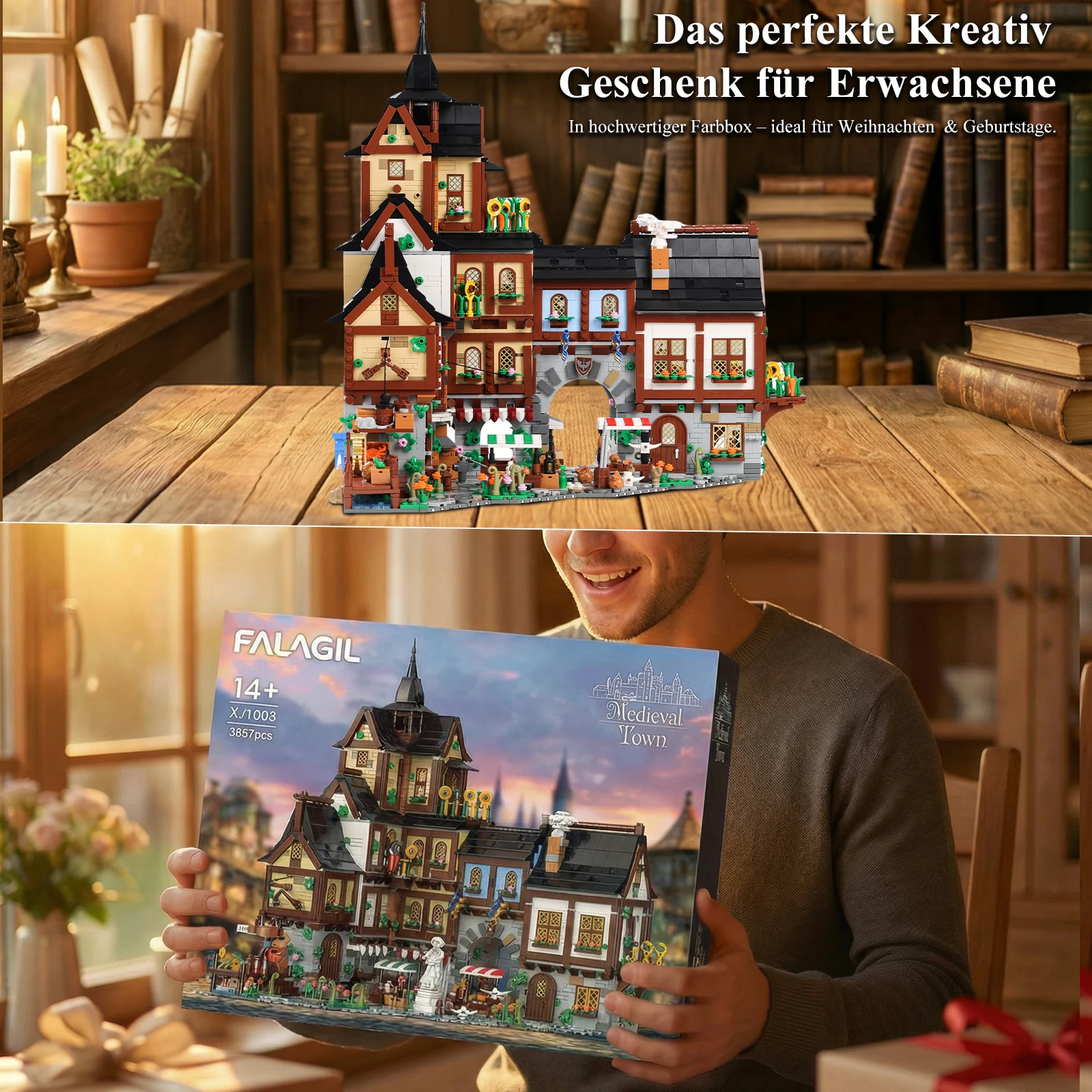 3867PCS Medieval Towns Building Blocks Set European Style City Street View Village Architecture Modular Model Construction Bricks Set Assembly Toys for Adults Gifts Home Decoration
3867PCS Medieval Towns Building Blocks Set European Style City Street View Village Architecture Modular Model Construction Bricks Set Assembly Toys for Adults Gifts Home Decoration