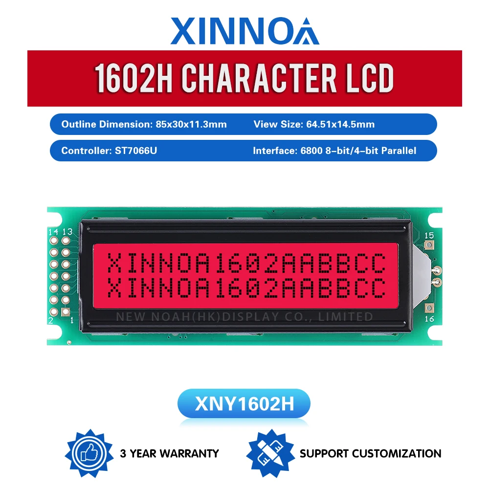 ЖК-модуль 2X1 6 LCD 16*2 с черными буквами, 1602H, LCM, монохромный экран 85*30 мм, контроллер ST7066U, 14-контактный двухрядный модуль
ЖК-модуль 2X1 6 LCD 16*2 с черными буквами, 1602H, LCM, монохромный экран 85*30 мм, контроллер ST7066U, 14-контактный двухрядный модуль