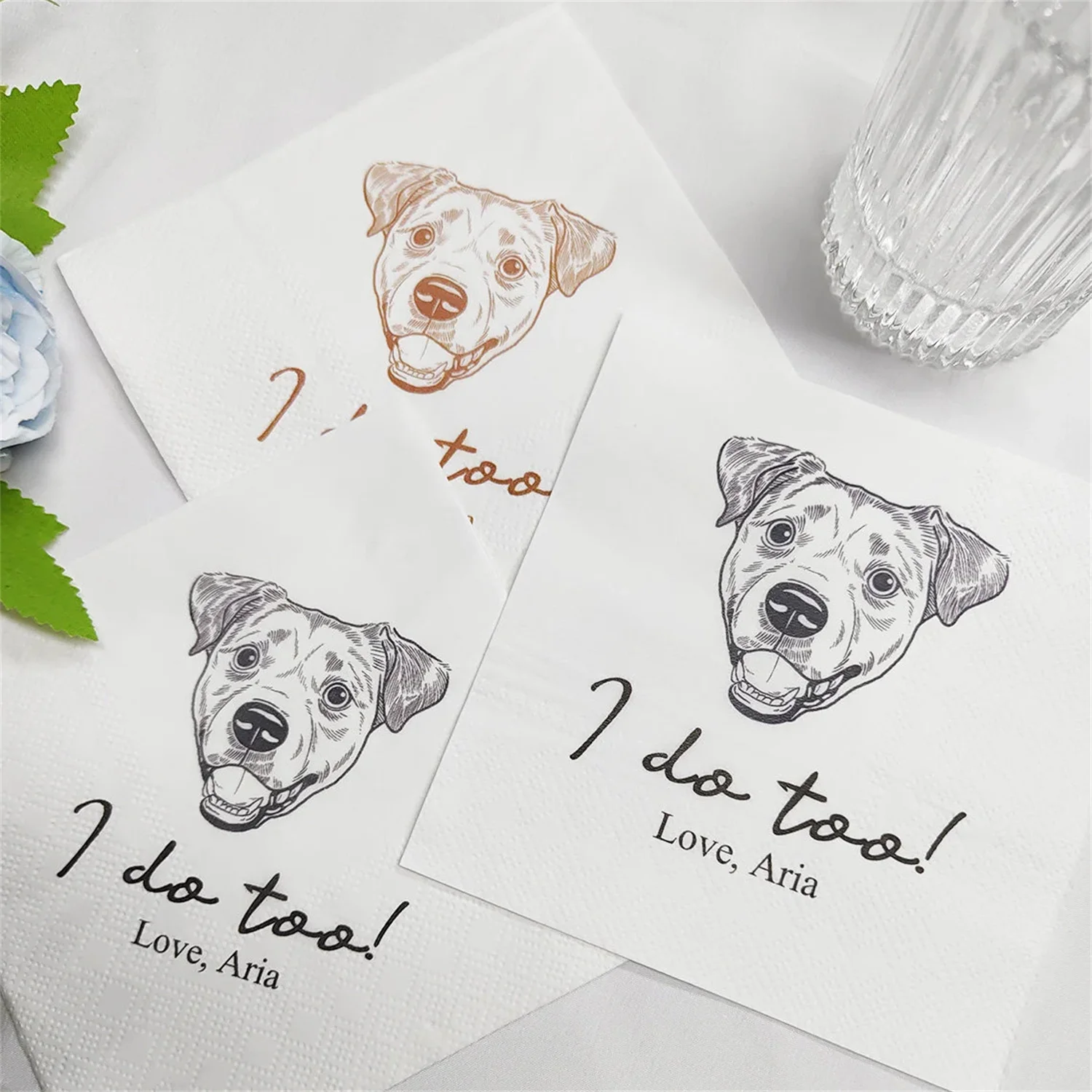 50 PCS Custom Illustrated Dog Wedding Napkins, Personalized Pet Cocktail Napkins, Pet Wedding Napkins, Special Event Napkins, Na
50 PCS Custom Illustrated Dog Wedding Napkins, Personalized Pet Cocktail Napkins, Pet Wedding Napkins, Special Event Napkins, Na