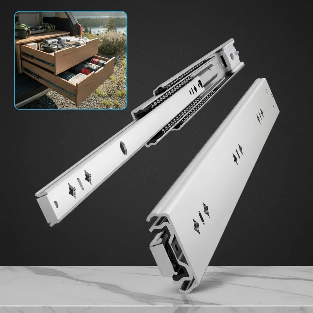 53mm Wide Soft Close Heavy Duty Drawer Slide Rail Full Extension Ball Bearing Side-mounted Slide Rail Up To 120kg Load Capacity
53mm Wide Soft Close Heavy Duty Drawer Slide Rail Full Extension Ball Bearing Side-mounted Slide Rail Up To 120kg Load Capacity