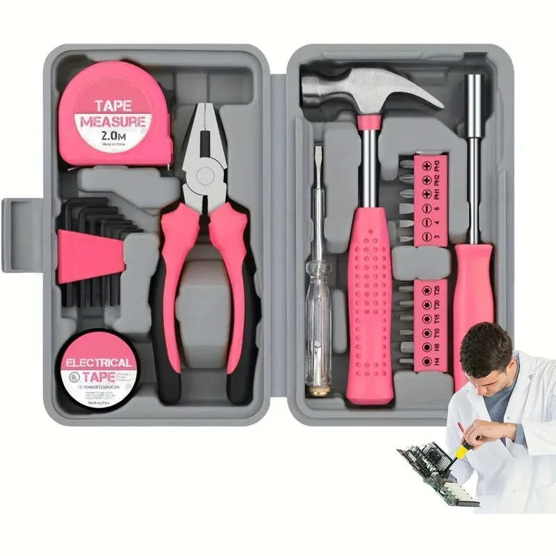 Hi-Spec 24-Piece Yellow DIY Hand Tool Kit Set for Home Office Household Improvement Repairs Wire Cutter
Hi-Spec 24-Piece Yellow DIY Hand Tool Kit Set for Home Office Household Improvement Repairs Wire Cutter