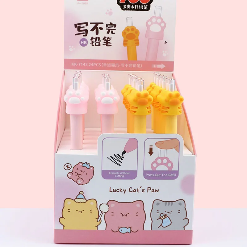 24 pcs/lot Creative Cat Paw Keep Writing Mechanical Pencil Cute 0.5mm Student Automatic Pens Kids Gift School Office Supplies
24 pcs/lot Creative Cat Paw Keep Writing Mechanical Pencil Cute 0.5mm Student Automatic Pens Kids Gift School Office Supplies