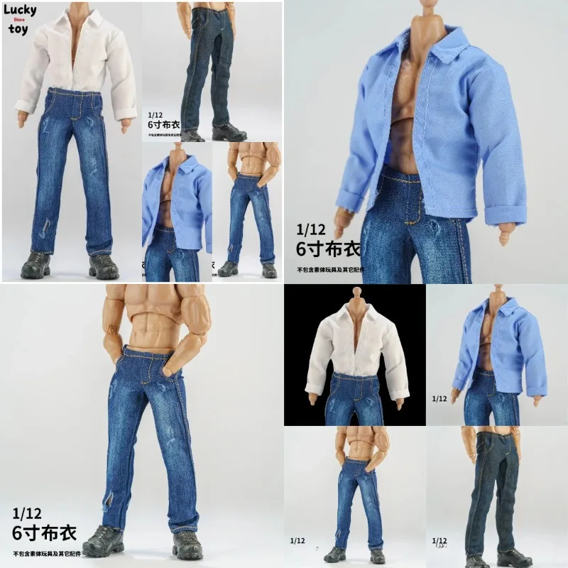 1/12 Scale fashion Male Soldier Washed Hole Denim Jeans Shirt Set Clothes Model for 6inch Action Figures Toys Body Dolls
1/12 Scale fashion Male Soldier Washed Hole Denim Jeans Shirt Set Clothes Model for 6inch Action Figures Toys Body Dolls