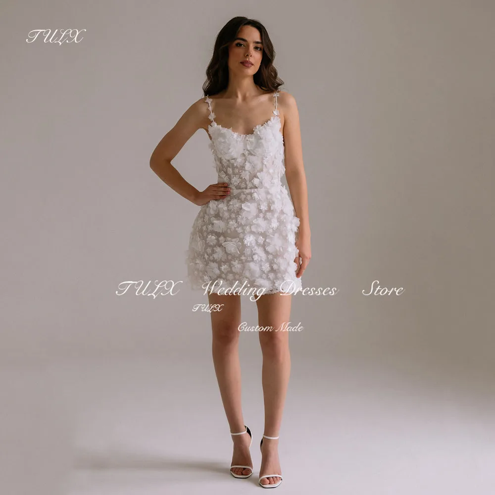 TULX Luxury Lace Flower Embroidery Wedding Dresses White Mini Evening Dress Spaghetti Strap Short Backless vestidos de fiesta
TULX Luxury Lace Flower Embroidery Wedding Dresses White Mini Evening Dress Spaghetti Strap Short Backless vestidos de fiesta