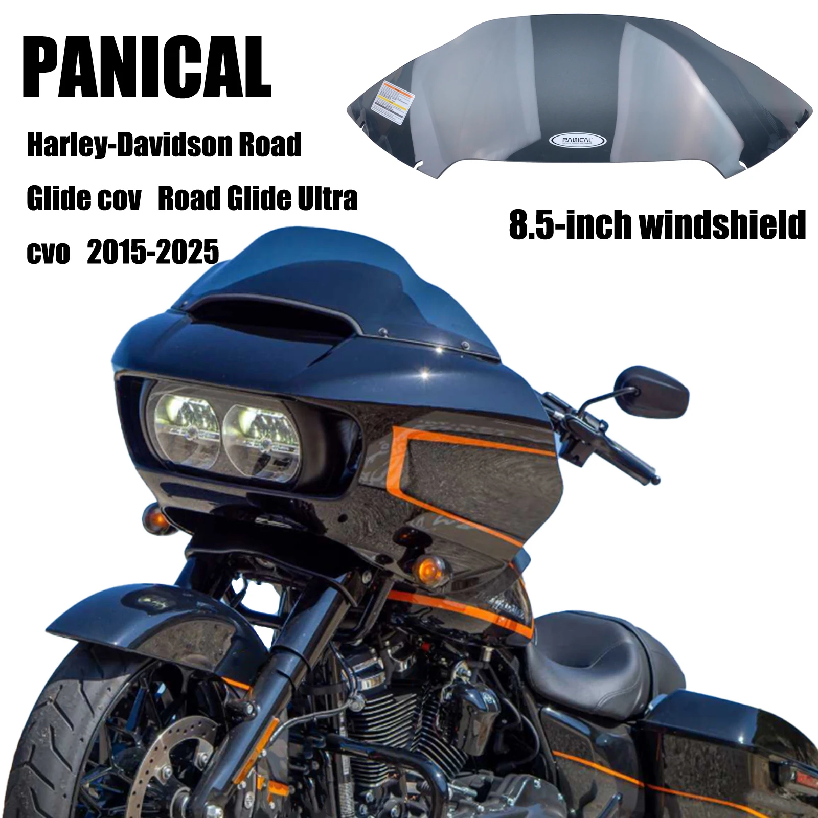 PANICAL for Harley-Davidson Road Glide cov Road Glide Ultra cvo 2015-2025 8.5-inch windshield motorcycle windshield spoiler
PANICAL for Harley-Davidson Road Glide cov Road Glide Ultra cvo 2015-2025 8.5-inch windshield motorcycle windshield spoiler