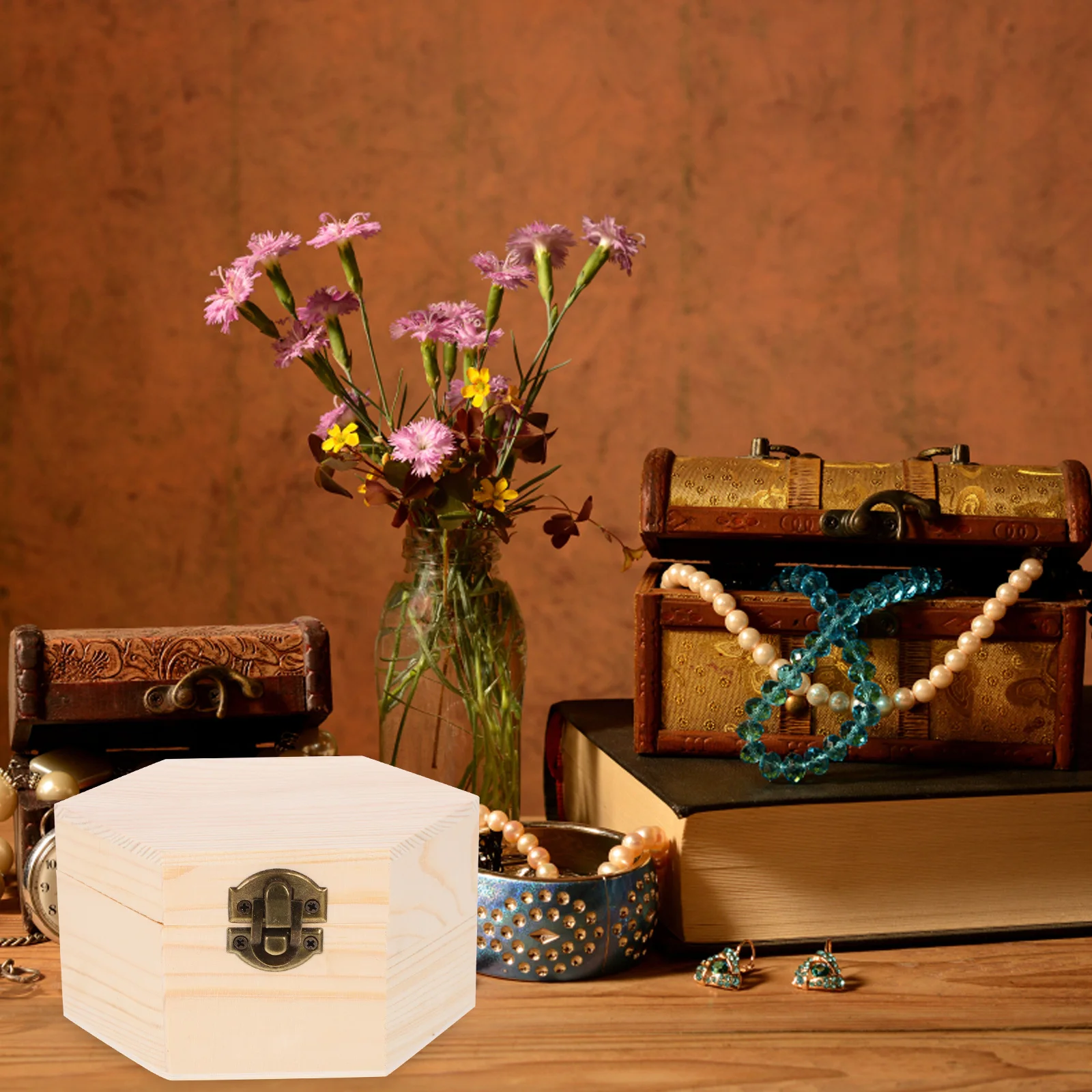 Unfinished Wood Jewelry Box Small Wooden Storage Case For Crafts Diy Trinkets With Metal Buckle Lid Keepsake Gift Box
Unfinished Wood Jewelry Box Small Wooden Storage Case For Crafts Diy Trinkets With Metal Buckle Lid Keepsake Gift Box