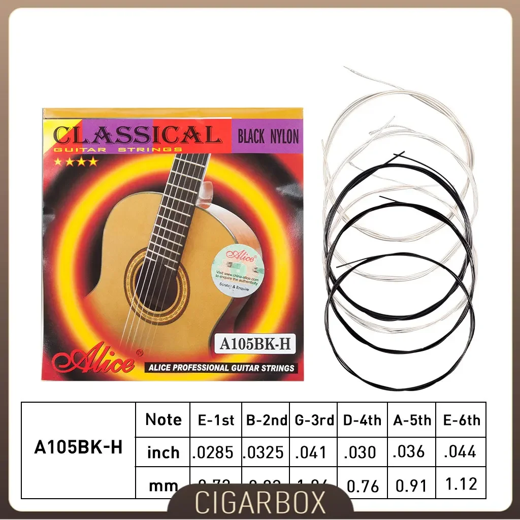 1 Pack Alice Guitar Strings A105BK-H Black Nylon Silver Plated Copper Alloy Wound Classical 1st-6th Gitar
1 Pack Alice Guitar Strings A105BK-H Black Nylon Silver Plated Copper Alloy Wound Classical 1st-6th Gitar