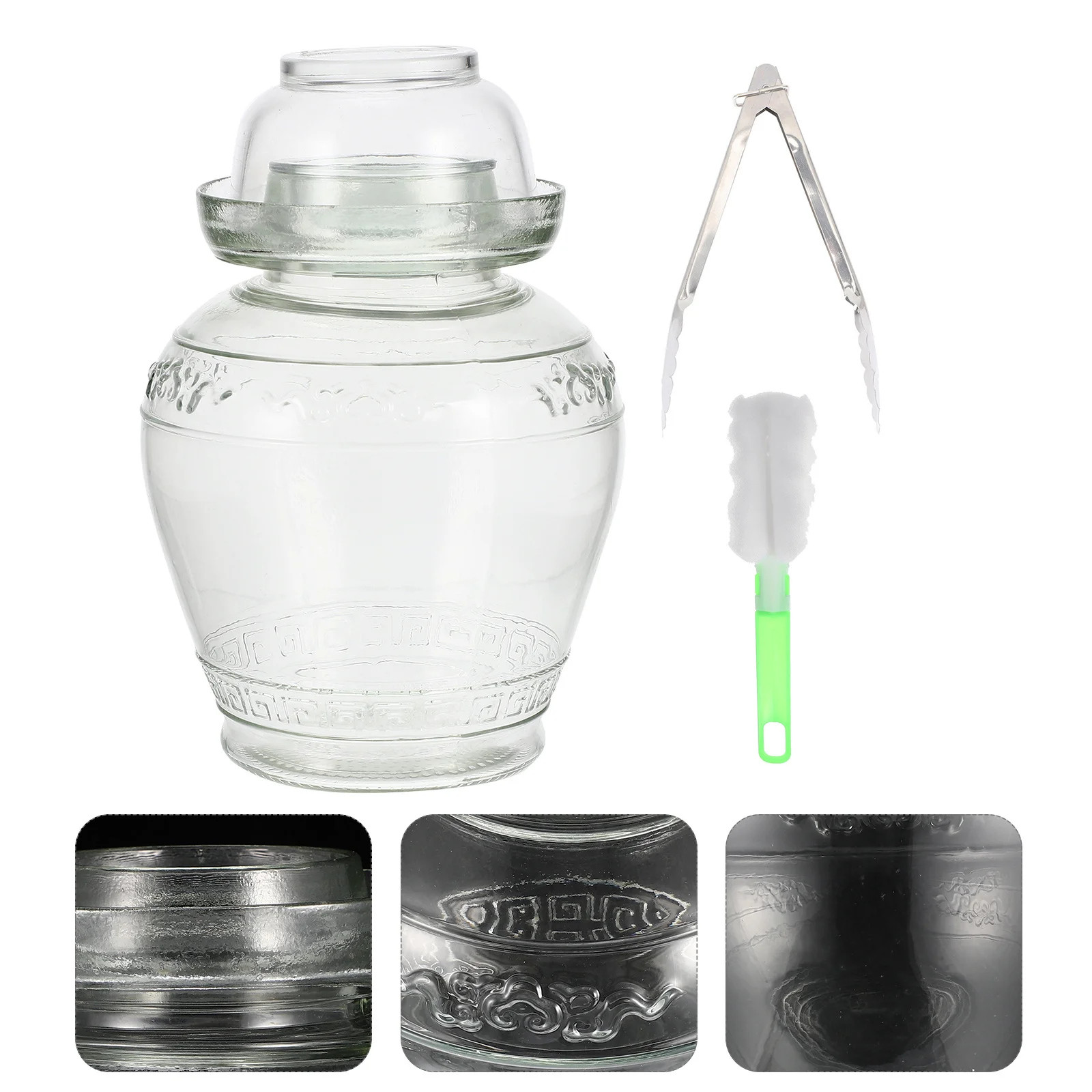Fermentation Jar Clear Pickle Vegetable Container Pickled Can Household Glass Canisters Sealed Storage 
Fermentation Jar Clear Pickle Vegetable Container Pickled Can Household Glass Canisters Sealed Storage