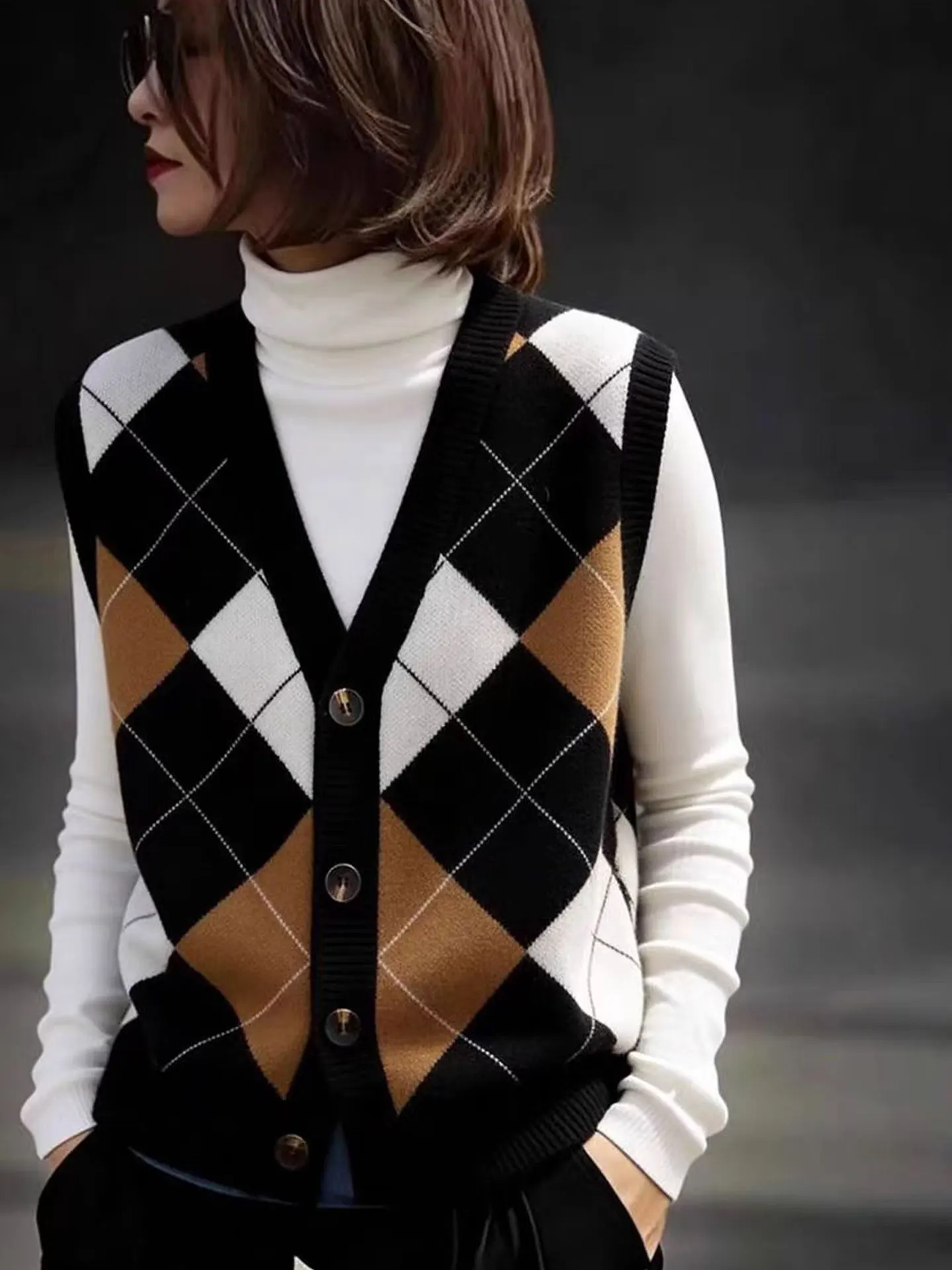 Ele V-Ne Knitted Vest High-End Brand Color Blo Diamond Pattern Layering Sle Spring Commute Warmth Fem Top
Ele V-Ne Knitted Vest High-End Brand Color Blo Diamond Pattern Layering Sle Spring Commute Warmth Fem Top