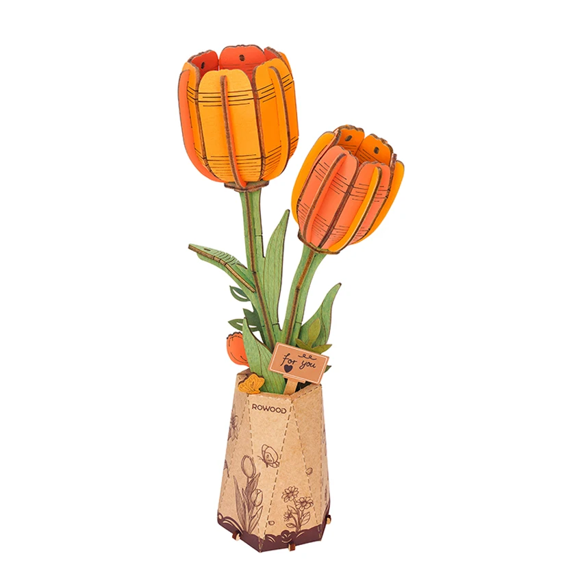 Robotime Rowood Wooden Flower Kit TW081 Orange Tulip DIY Artifical Flower Building Set Craft Kit 3D Puzzles for Adults
Robotime Rowood Wooden Flower Kit TW081 Orange Tulip DIY Artifical Flower Building Set Craft Kit 3D Puzzles for Adults