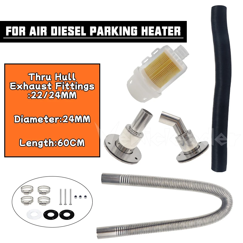 24mm Thru Hull Exhaust Fitting Tube Pipe Socket Hardware Part of Air Heater 60cm Exhaust Pipe +60cm Intake Pipe + Yellow Filter
24mm Thru Hull Exhaust Fitting Tube Pipe Socket Hardware Part of Air Heater 60cm Exhaust Pipe +60cm Intake Pipe + Yellow Filter