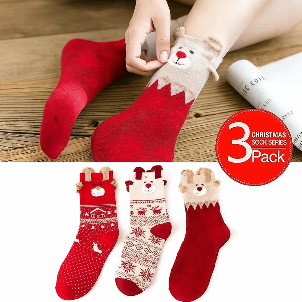 3 Pairs Cute Cotton Women Christmas Socks Elk Soft Women Winter Christmas Stockings Comfortable Merry Christmas Sock Gifts
3 Pairs Cute Cotton Women Christmas Socks Elk Soft Women Winter Christmas Stockings Comfortable Merry Christmas Sock Gifts
