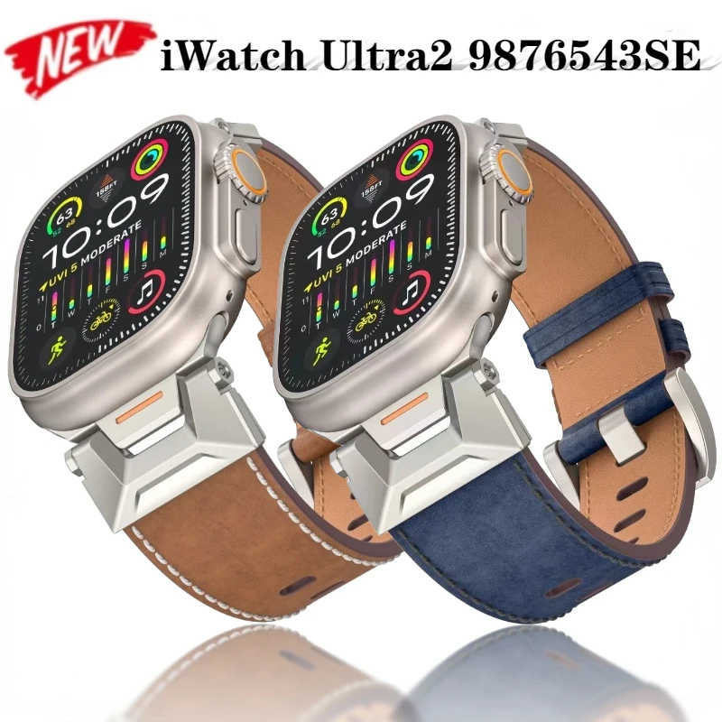 Genuine Leather Strap For Apple Watch Ultra 2 49mm 10 9 8 7 45mm 46mm Mecha Business Wristband For iWatch 6 5 4 44mm Accessories
Genuine Leather Strap For Apple Watch Ultra 2 49mm 10 9 8 7 45mm 46mm Mecha Business Wristband For iWatch 6 5 4 44mm Accessories