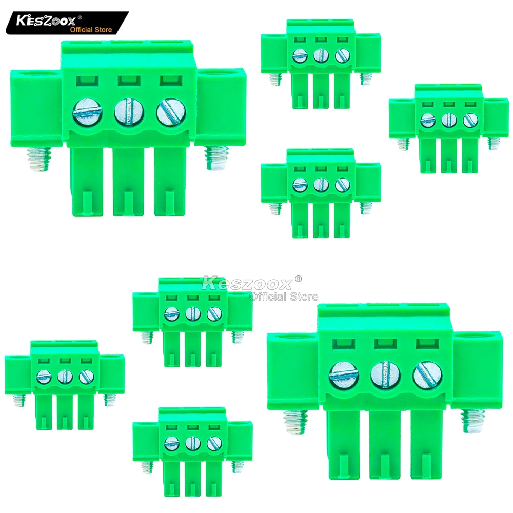 Keszoox 8 PCS 3.81mm 3 Pin Phoenix Type Connector Green PCB Screw Plug Terminal Block 3 Pole with Screwable Flanges
Keszoox 8 PCS 3.81mm 3 Pin Phoenix Type Connector Green PCB Screw Plug Terminal Block 3 Pole with Screwable Flanges